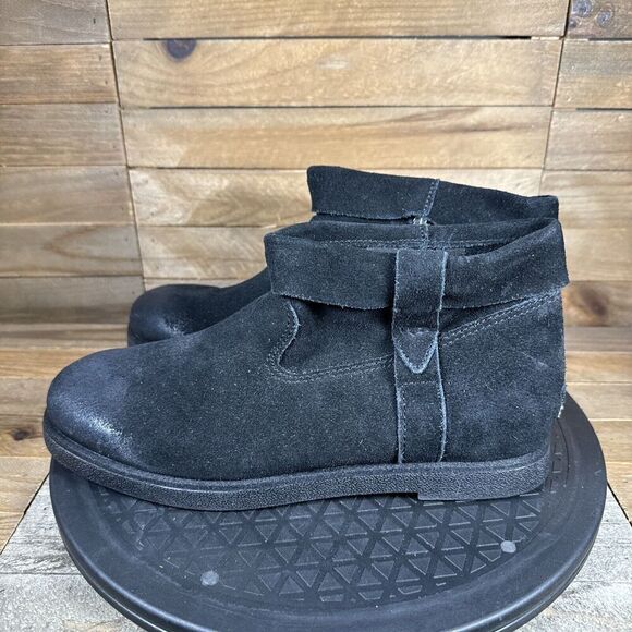 UGG WomanS Size 7 Black Josefene Cuff Suede Ankle Casual Zip Up Boots - Picture 3 of 10